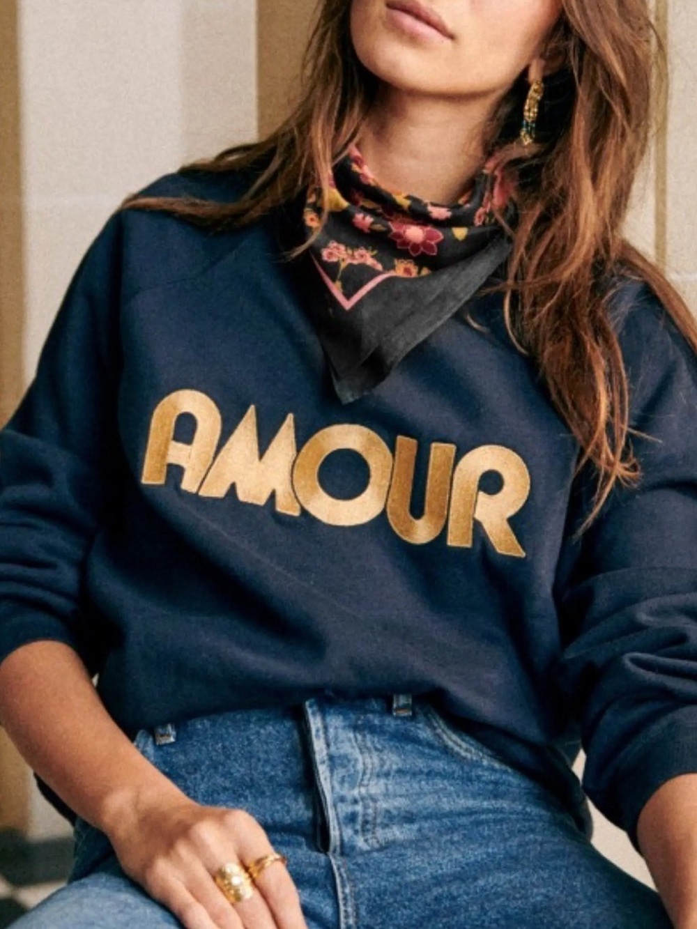 NWT - Sezane - Amour Sweatshirt - Marine - Small